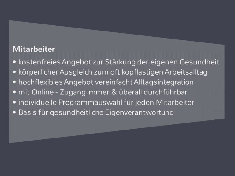 Bewegungspause - Vorteile für Mitarbeiter